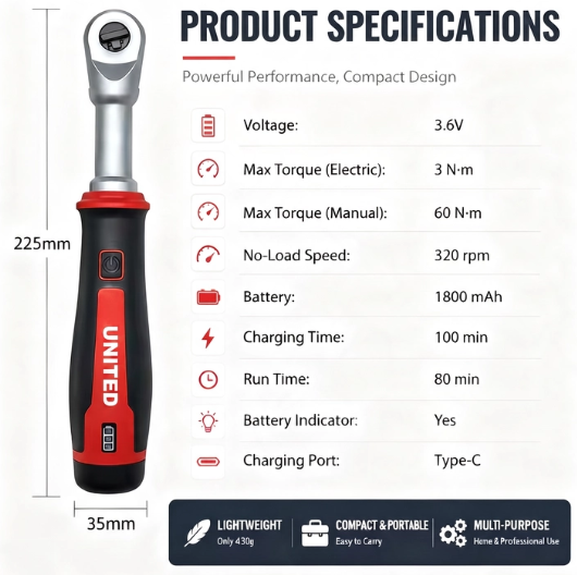 United Mini Ratchet & Socket Set – Complete Tool Kit